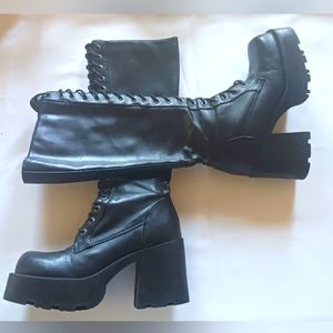 Chunky Y2K Candies Tall Lace Up Boots Size 7
